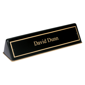 Black Piano Finish Desk Wedge with Black Plate – 9 1/2"