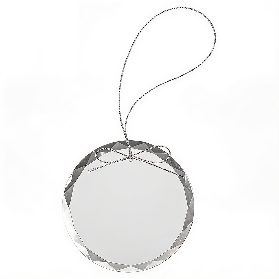 3 1/4" Clear Round Glass Ornament with Silver String preview