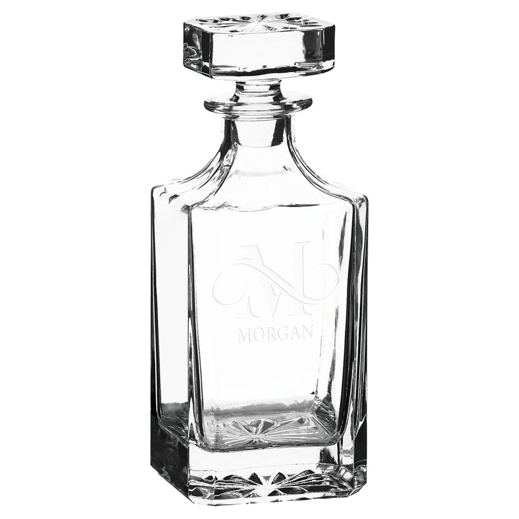 750 mL Square Glass Decanter in Black Gift Box with Printed Paper Sleeve