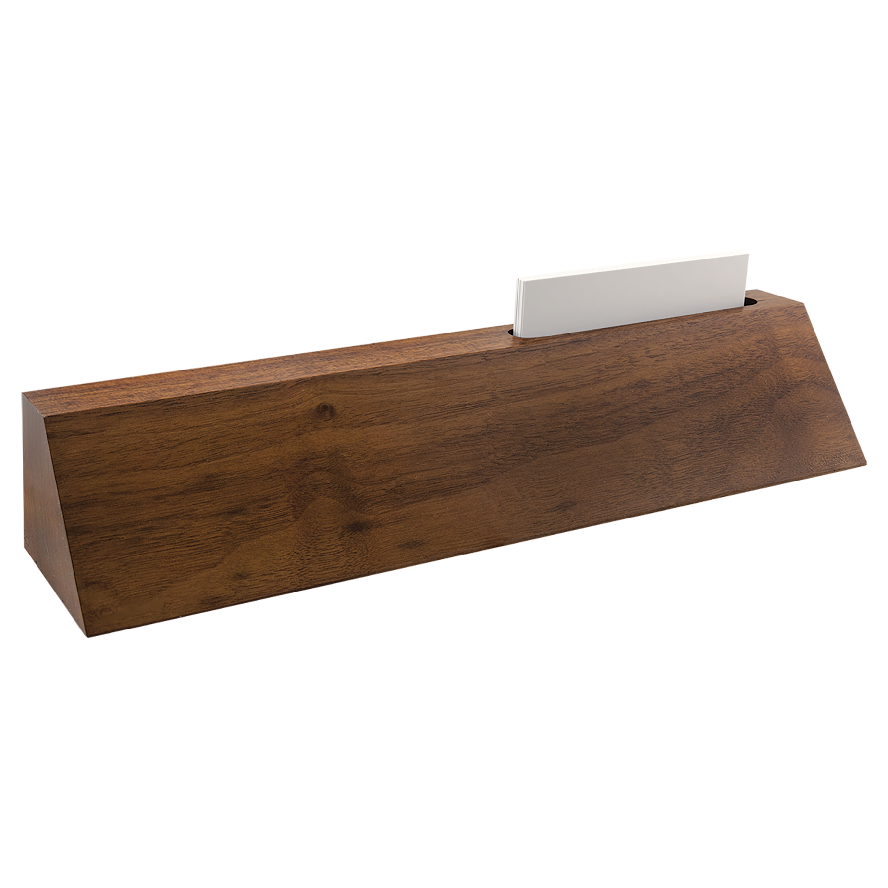 Genuine Walnut Desk Wedge with Business Card Holder blank-preview