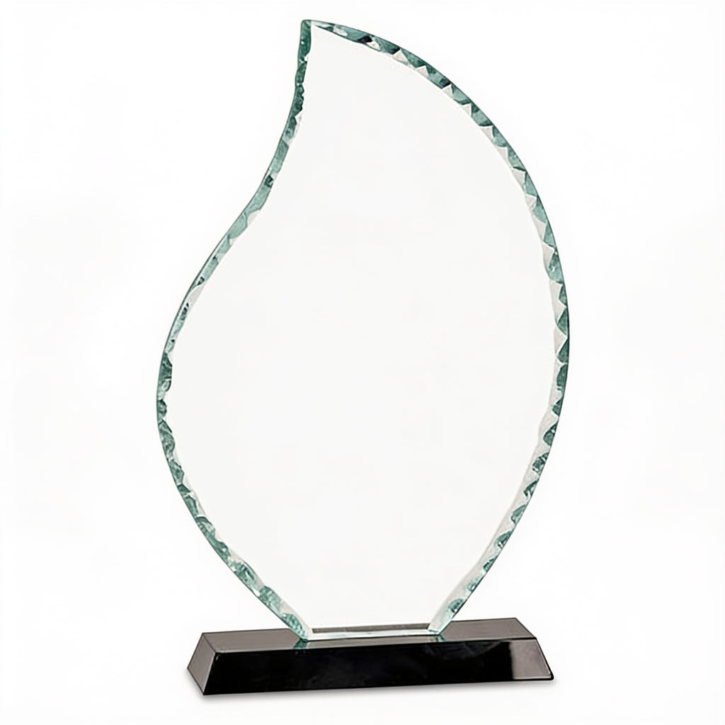 Flame Facet Glass on Black Base - 8 1/2" blank-preview