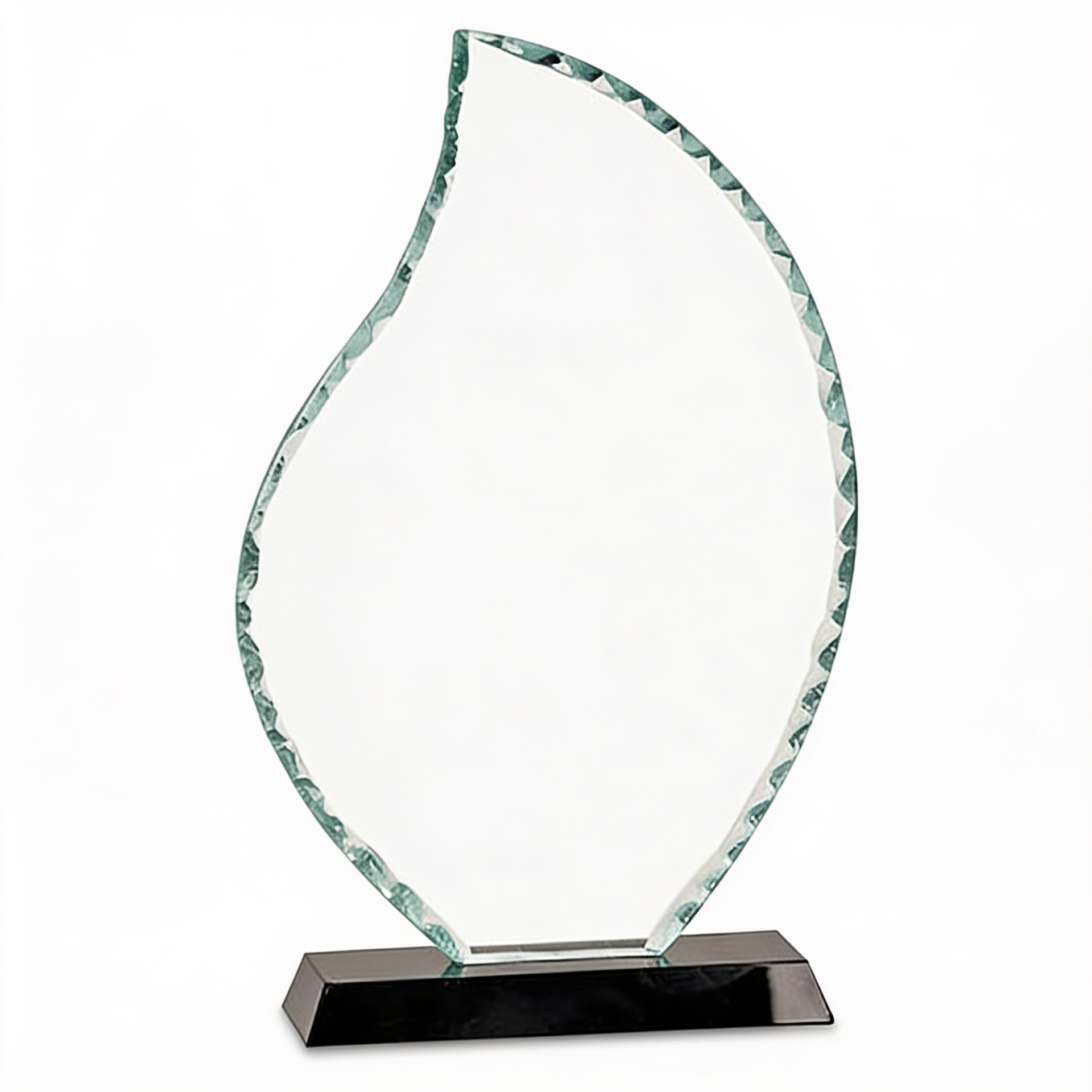 Flame Facet Glass on Black Base - 8 1/2" blank-preview