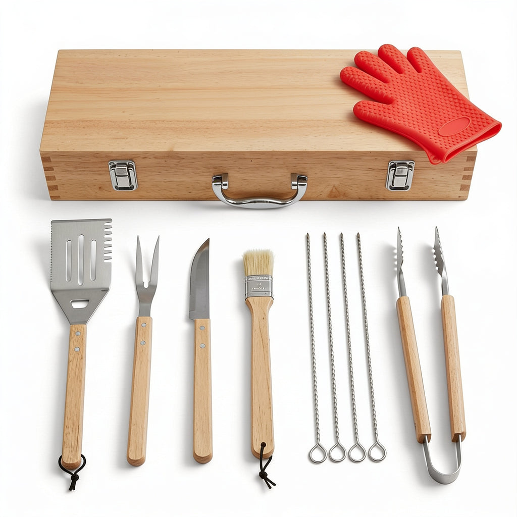 BBQ Grill Set with Carry Case — 11 Pieces blank-preview