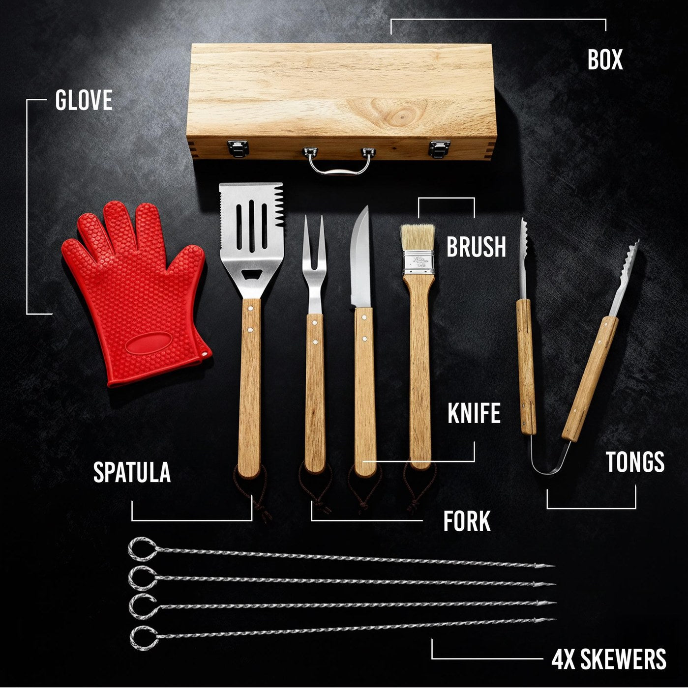 BBQ Grill Set with Carry Case â€” 11 Pieces