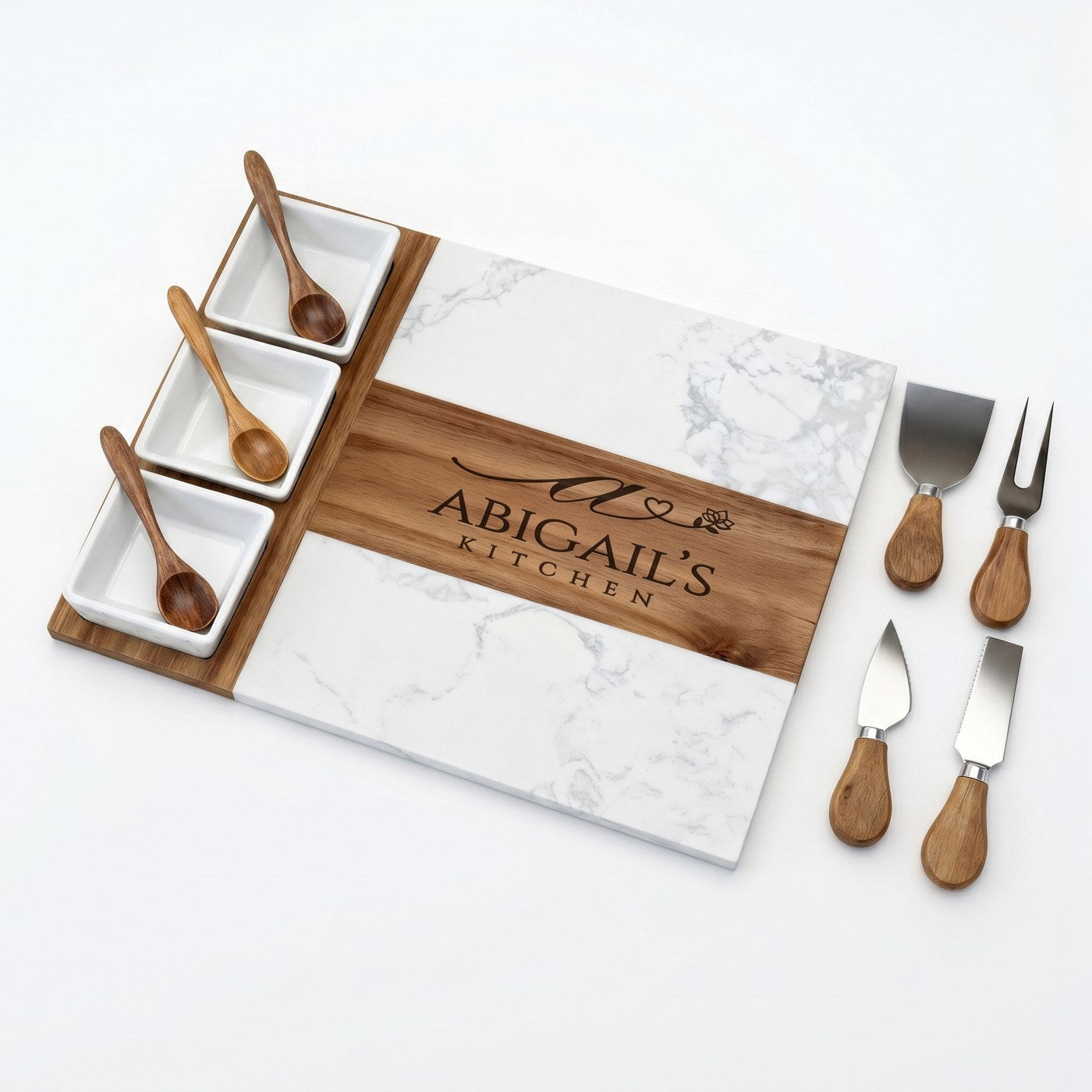 Marble Charcuterie Board â€” 11-Piece Set