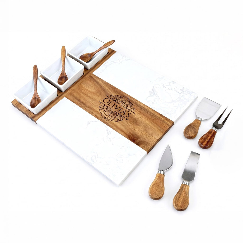 Marble Charcuterie Board â€” 11-Piece Set