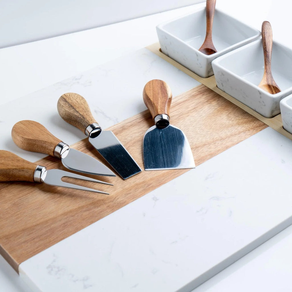 Marble Charcuterie Board â€” 11-Piece Set