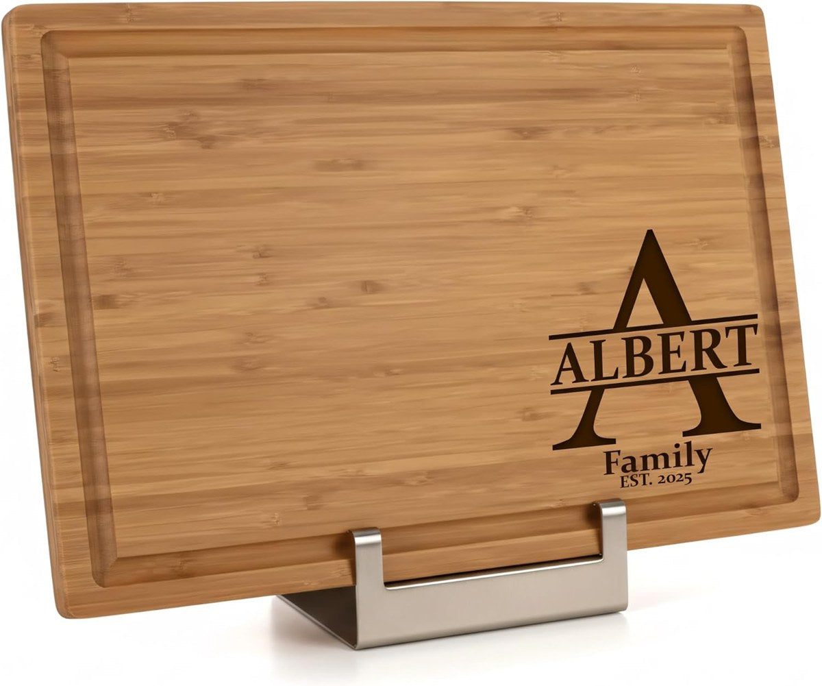 Personalized Bamboo Cutting Board â€” 16" Ã— 11"