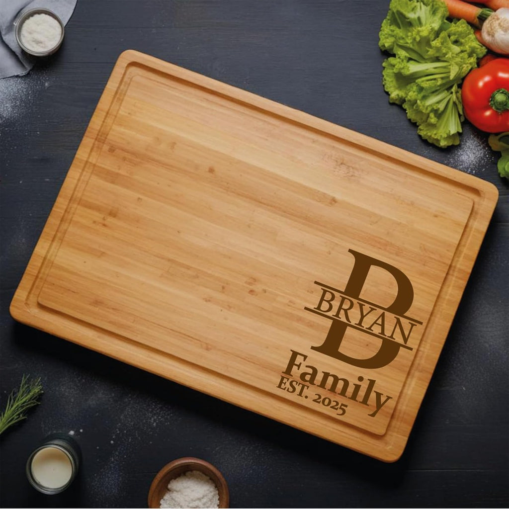 Personalized Bamboo Cutting Board â€” 16" Ã— 11"