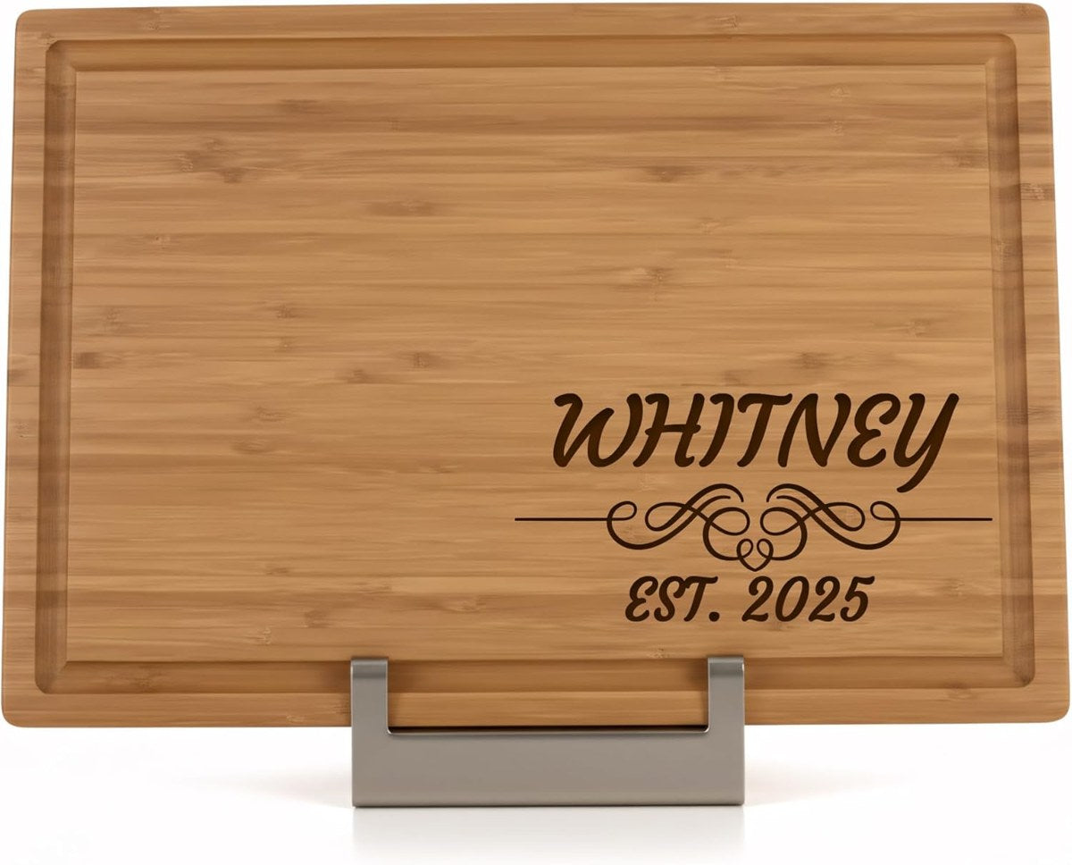 Personalized Bamboo Cutting Board â€” 16" Ã— 11"