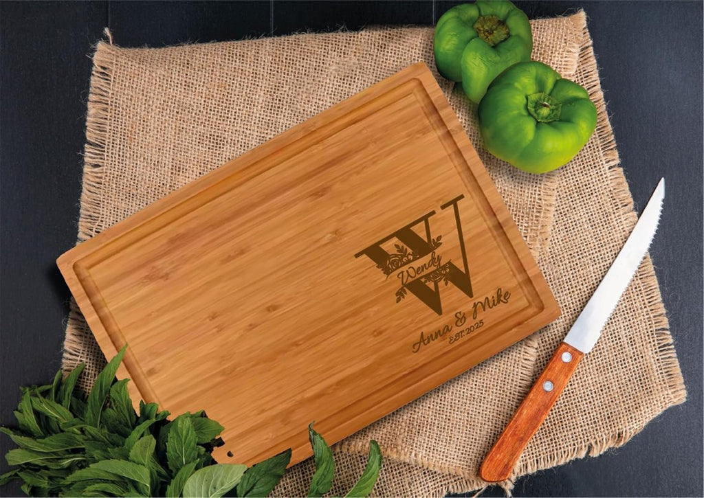 Personalized Bamboo Cutting Board â€” 16" Ã— 11"