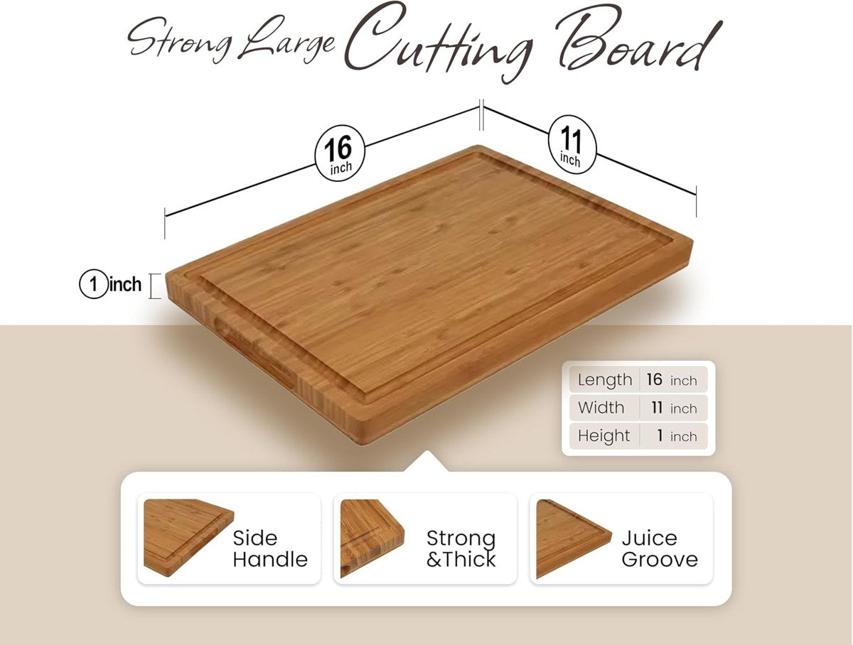 Personalized Bamboo Cutting Board â€” 16" Ã— 11"