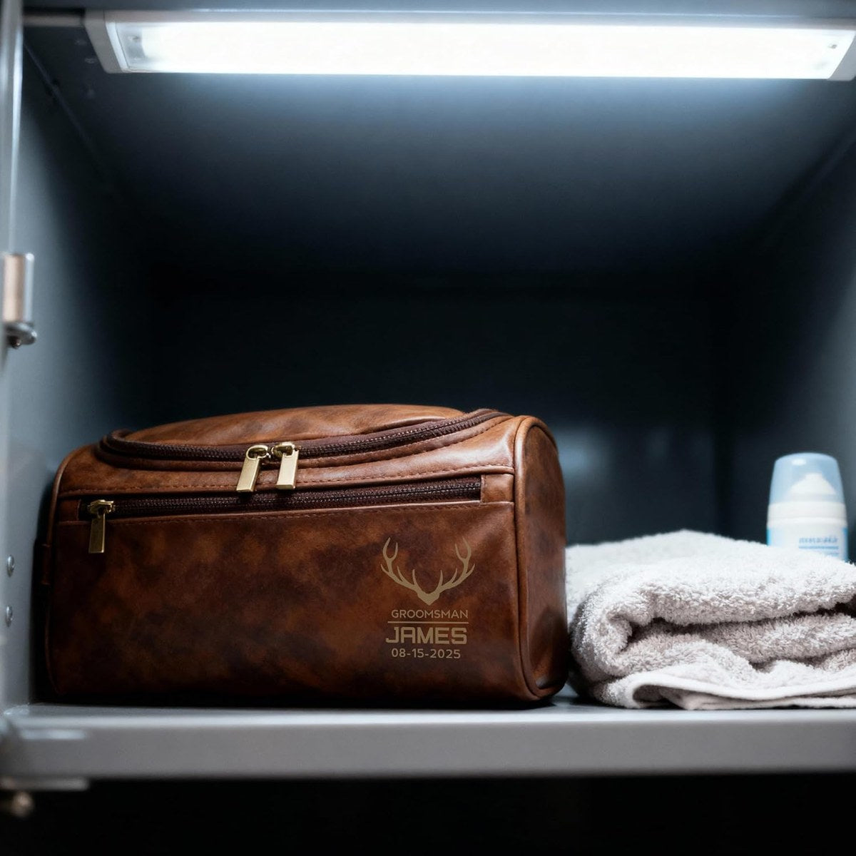 Full-Grain Leather Toiletry Bag