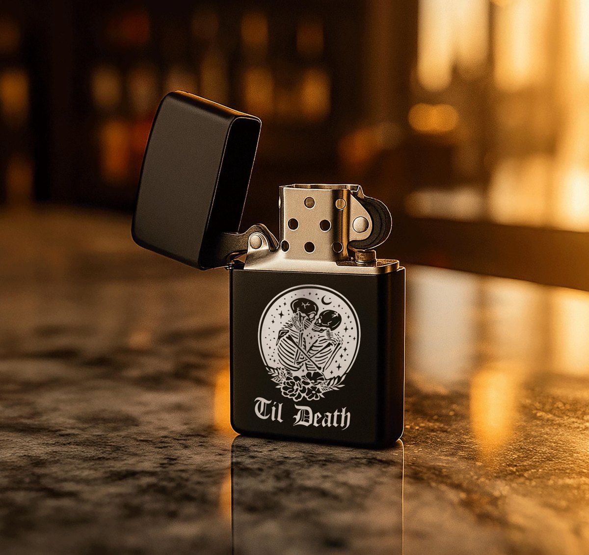 Monogram Lighter with Engraved Tin Case