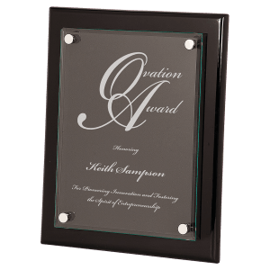 Black Piano Finish Floating Glass Frame – 10 1/2" x 13"