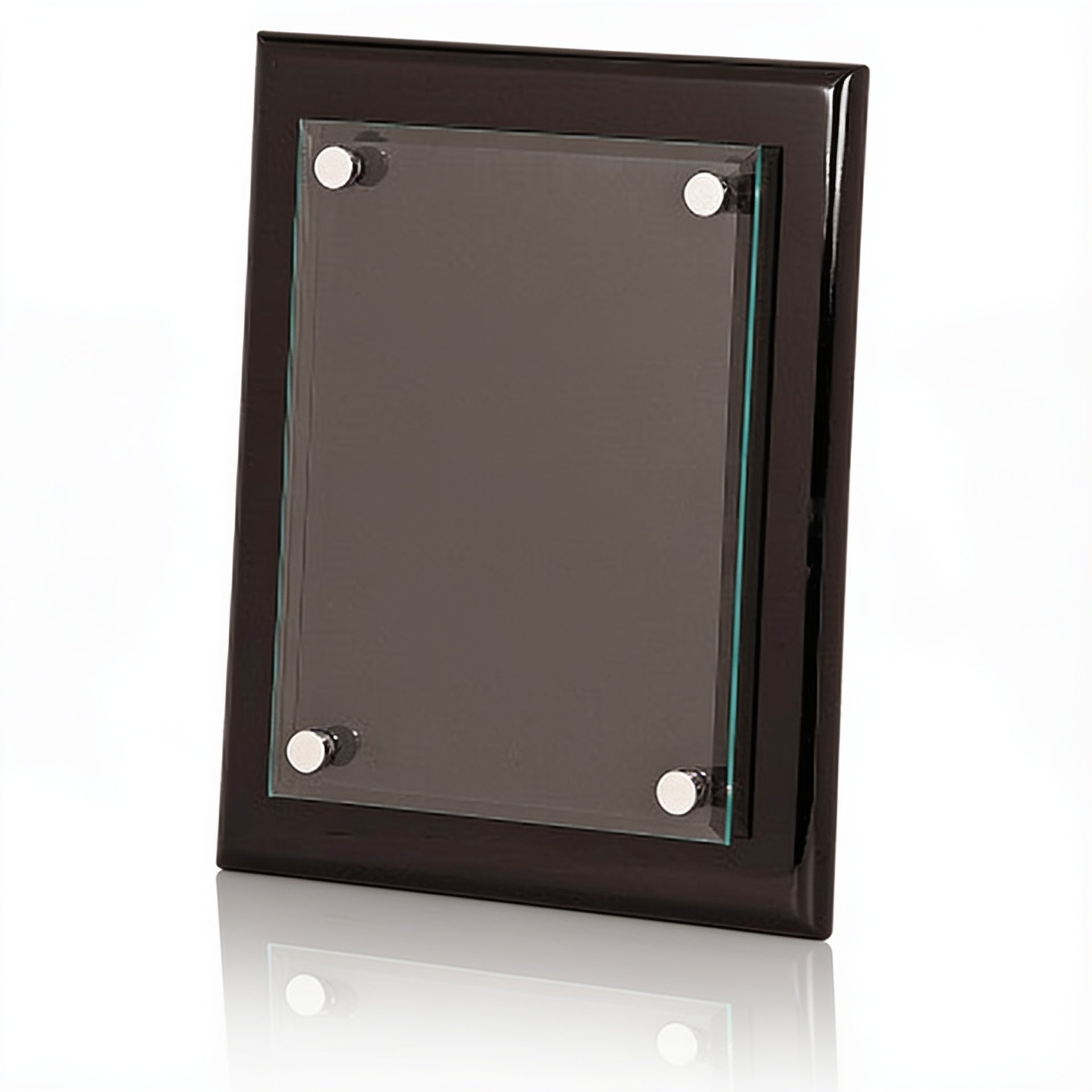 Black Piano Finish Floating Glass Frame - 8" x 10" blank-preview
