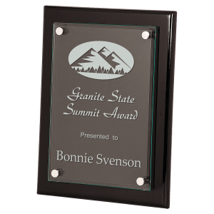 Black Piano Finish Floating Glass Frame – 9" x 12"