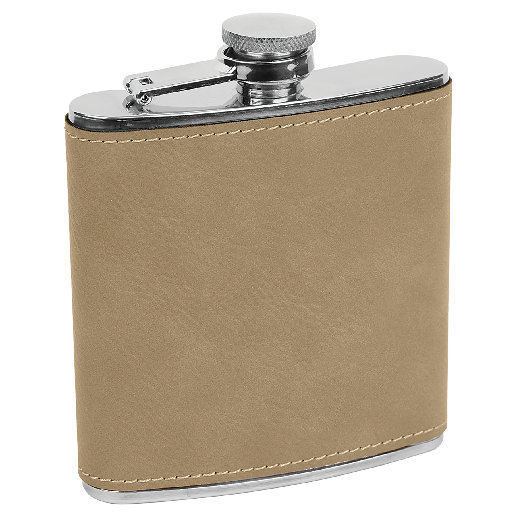 Light Brown 6 oz. Leatherette Flask blank-preview