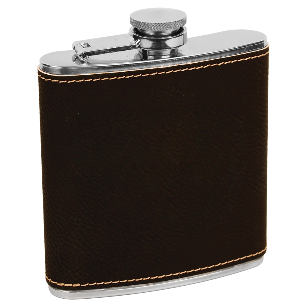 Black/Gold 6 oz. Leatherette Flask blank-preview