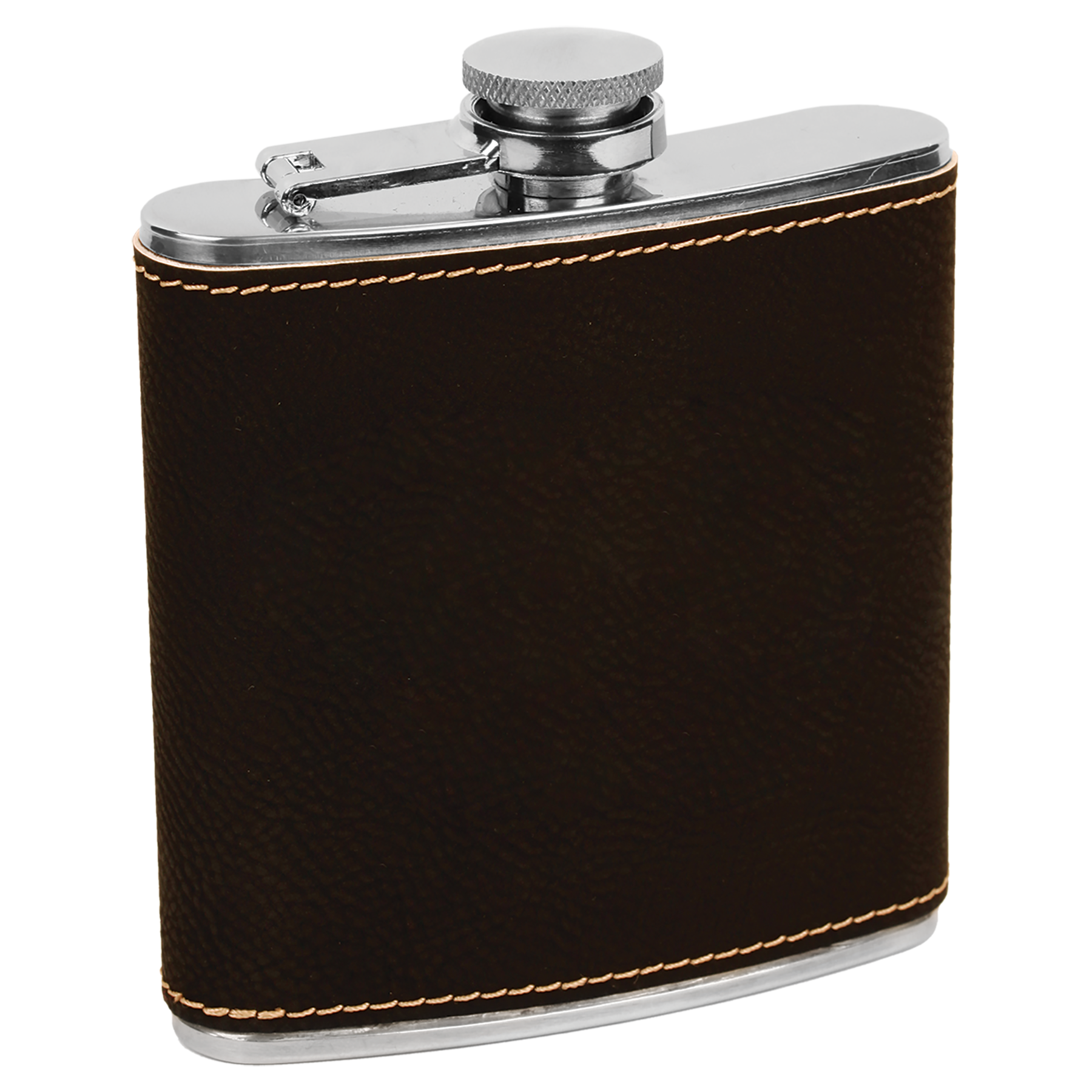 Black/Gold 6 oz. Leatherette Flask blank-preview
