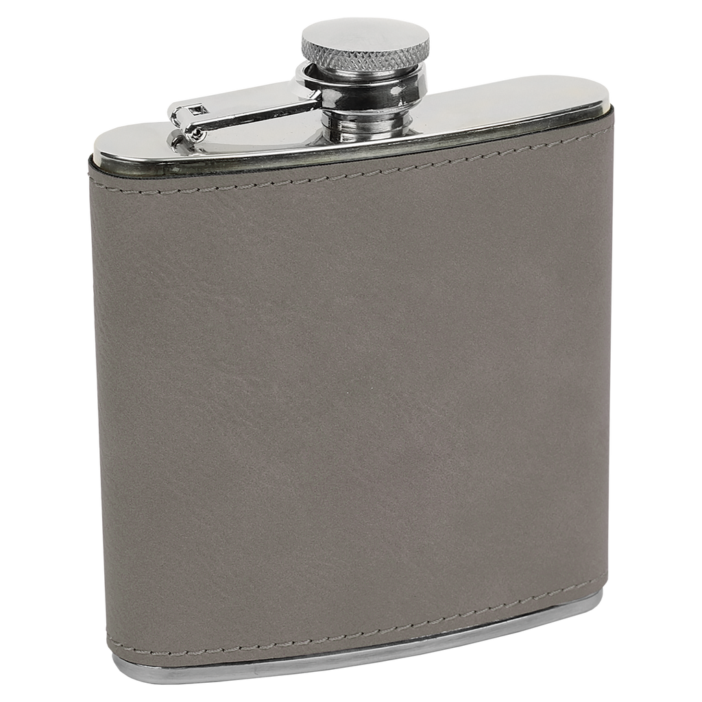Gray 6 oz. Leatherette Flask blank-preview