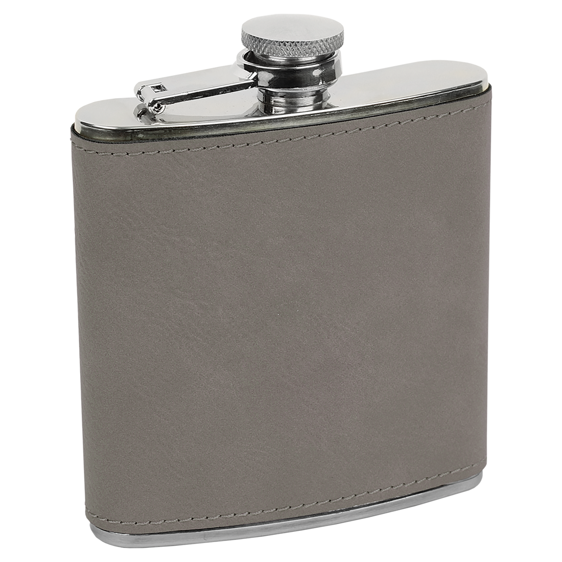 Leatherette Stainless Steel Flask – Gray preview