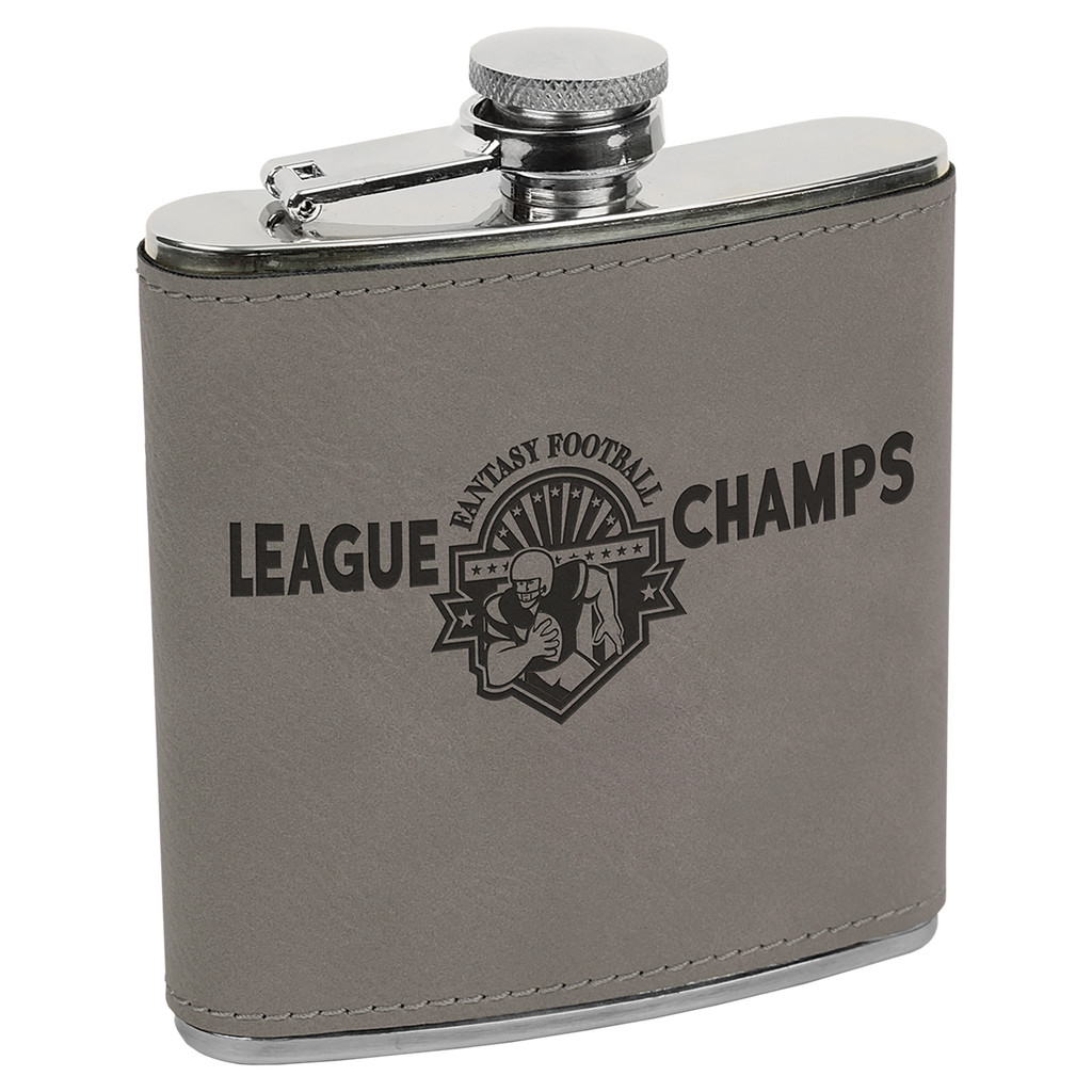 Gray 6 oz. Leatherette Flask