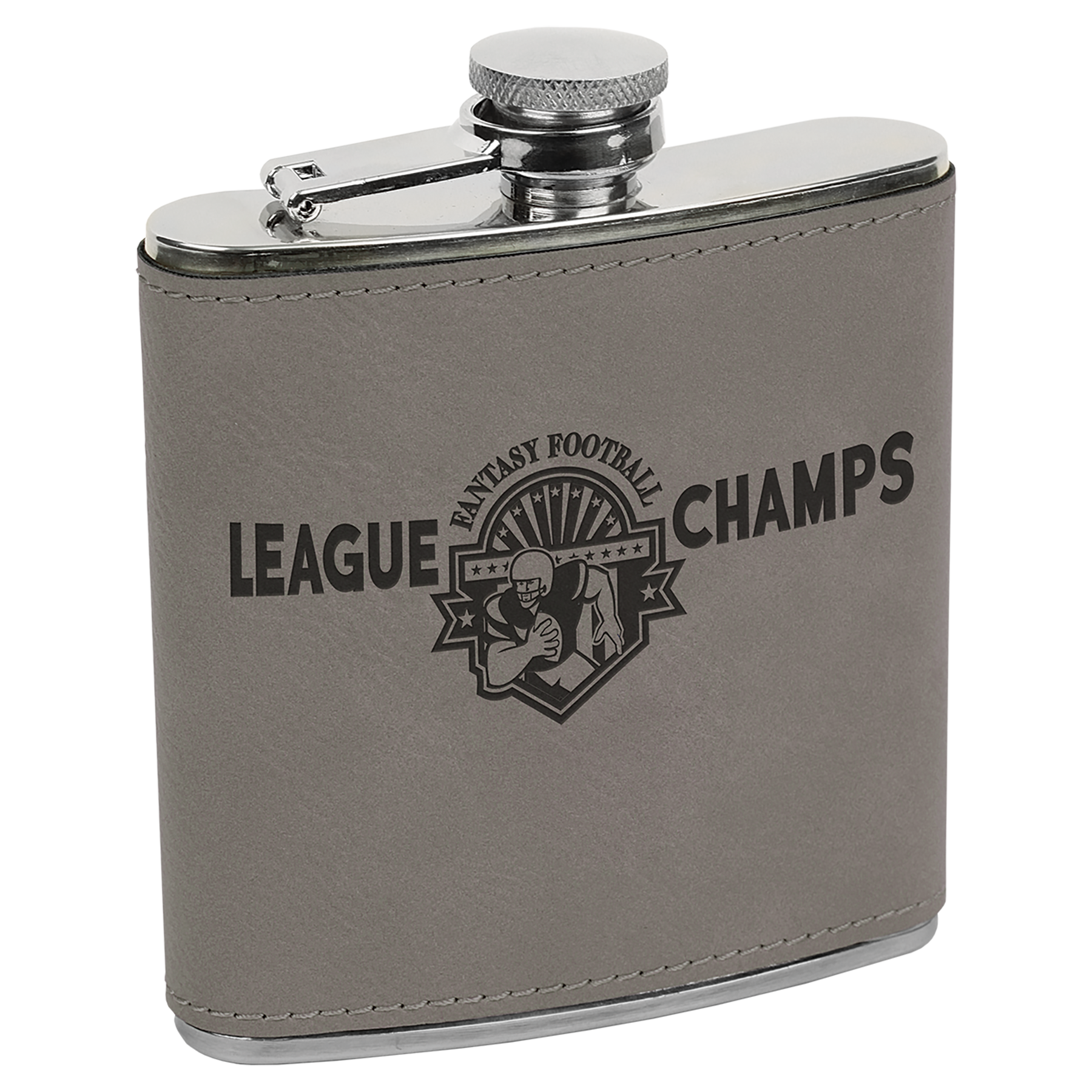 Gray 6 oz. Leatherette Flask