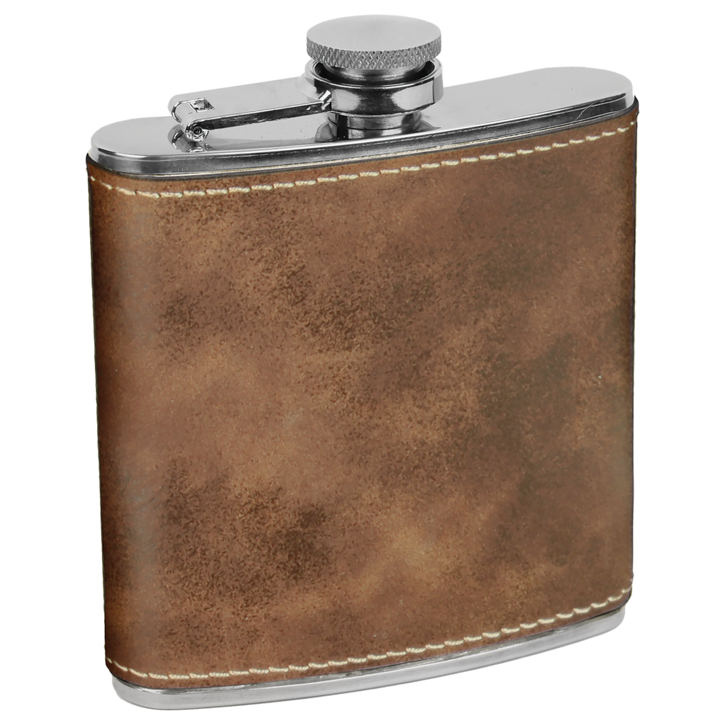Rustic/Gold 6 oz. Leatherette Flask blank-preview