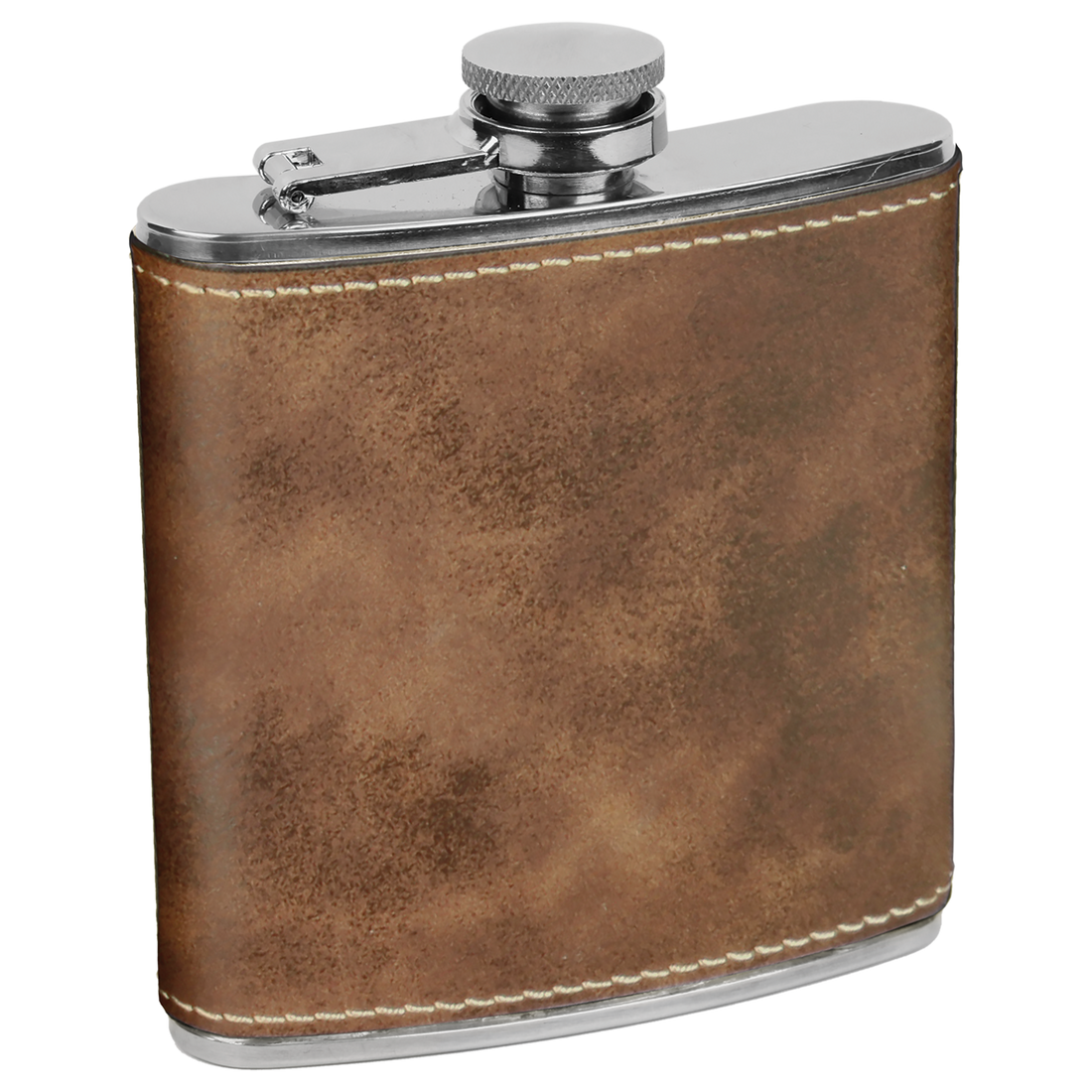 Leatherette Stainless Steel Flask – Rustic (Gold) preview