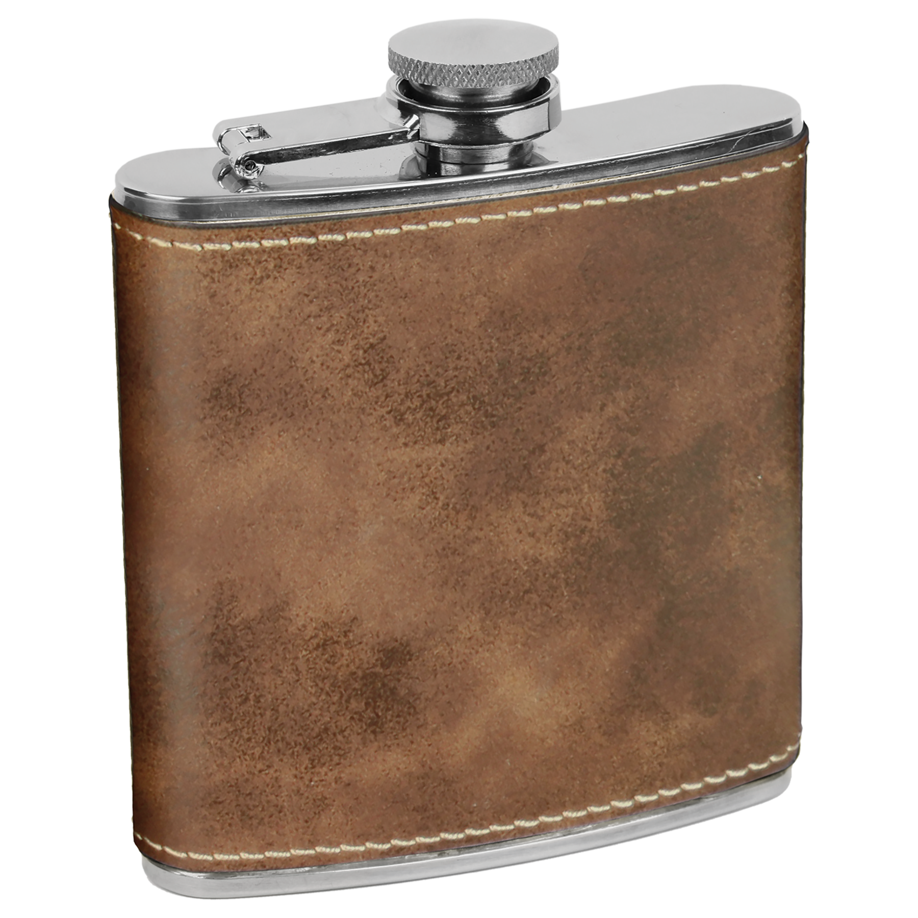 Rustic/Gold 6 oz. Leatherette Flask blank-preview