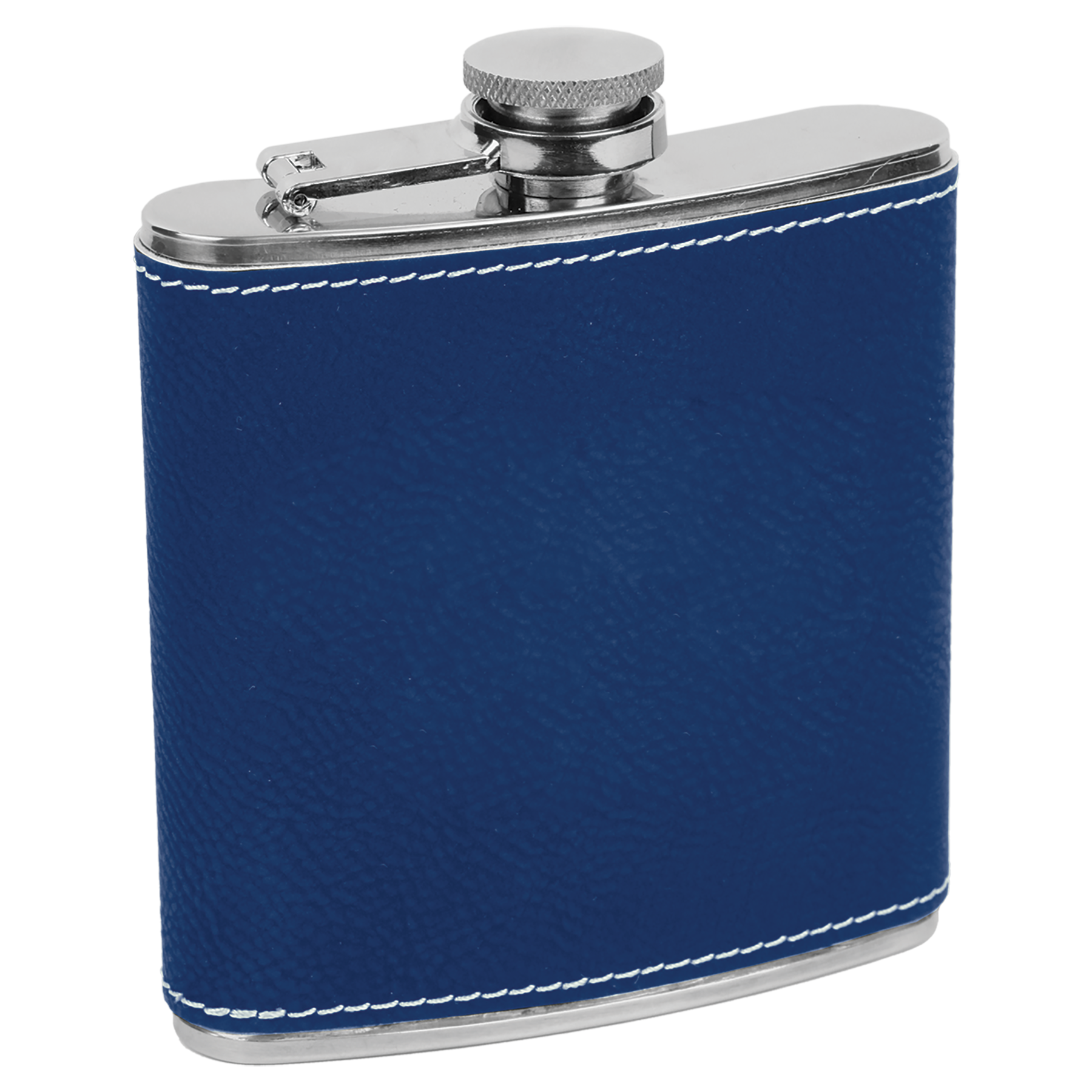 Blue/Silver 6 oz. Leatherette Flask blank-preview