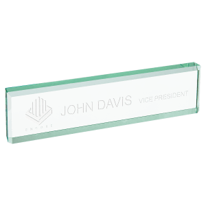 Jade Glass Desk Wedge – 8" x 2"