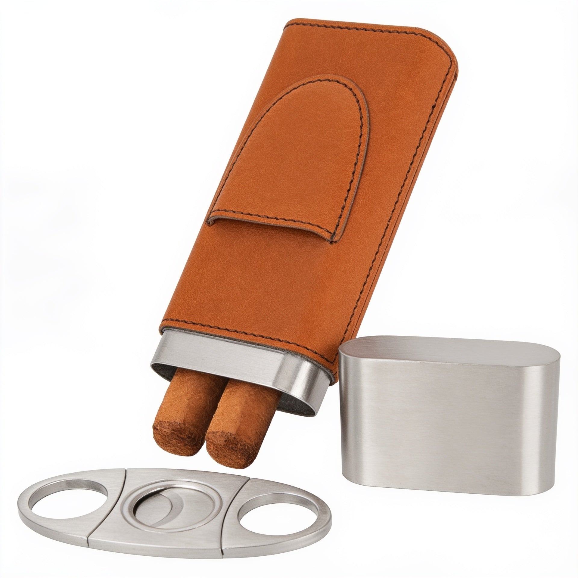 Rawhide Leatherette Cigar Case with Cutter blank-preview