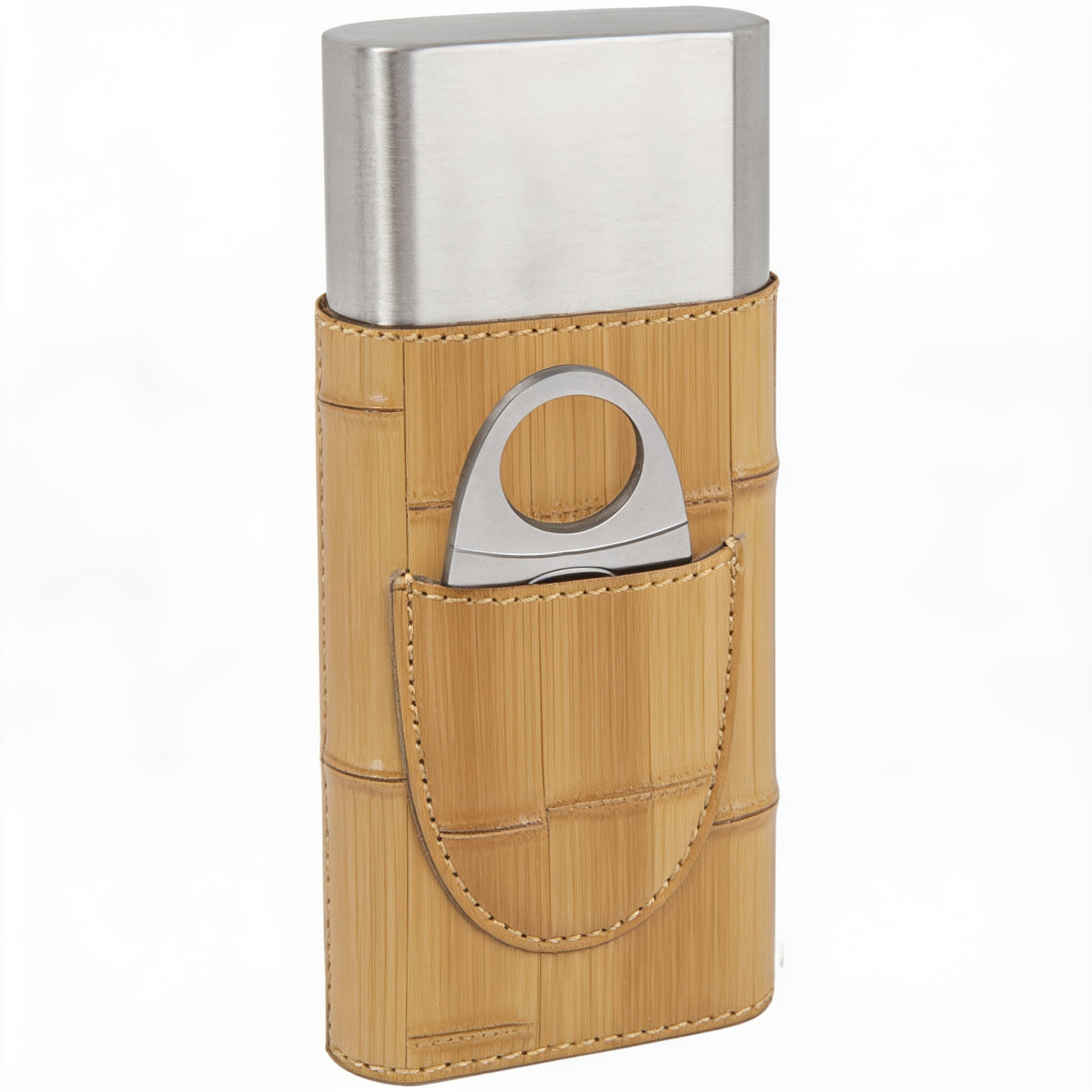 Leatherette Cigar Case with Cutter – Bamboo preview