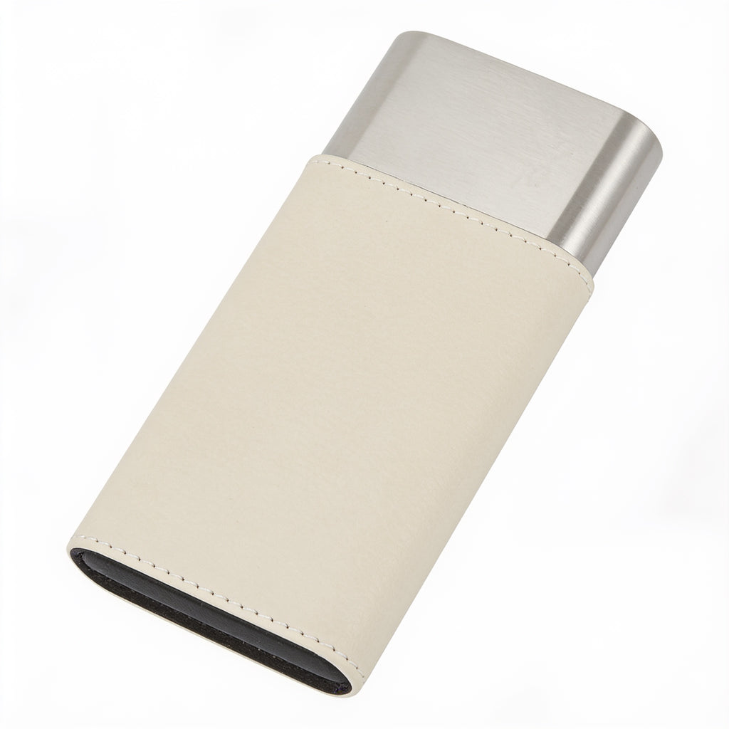 White Leatherette Cigar Case with Cutter blank-preview