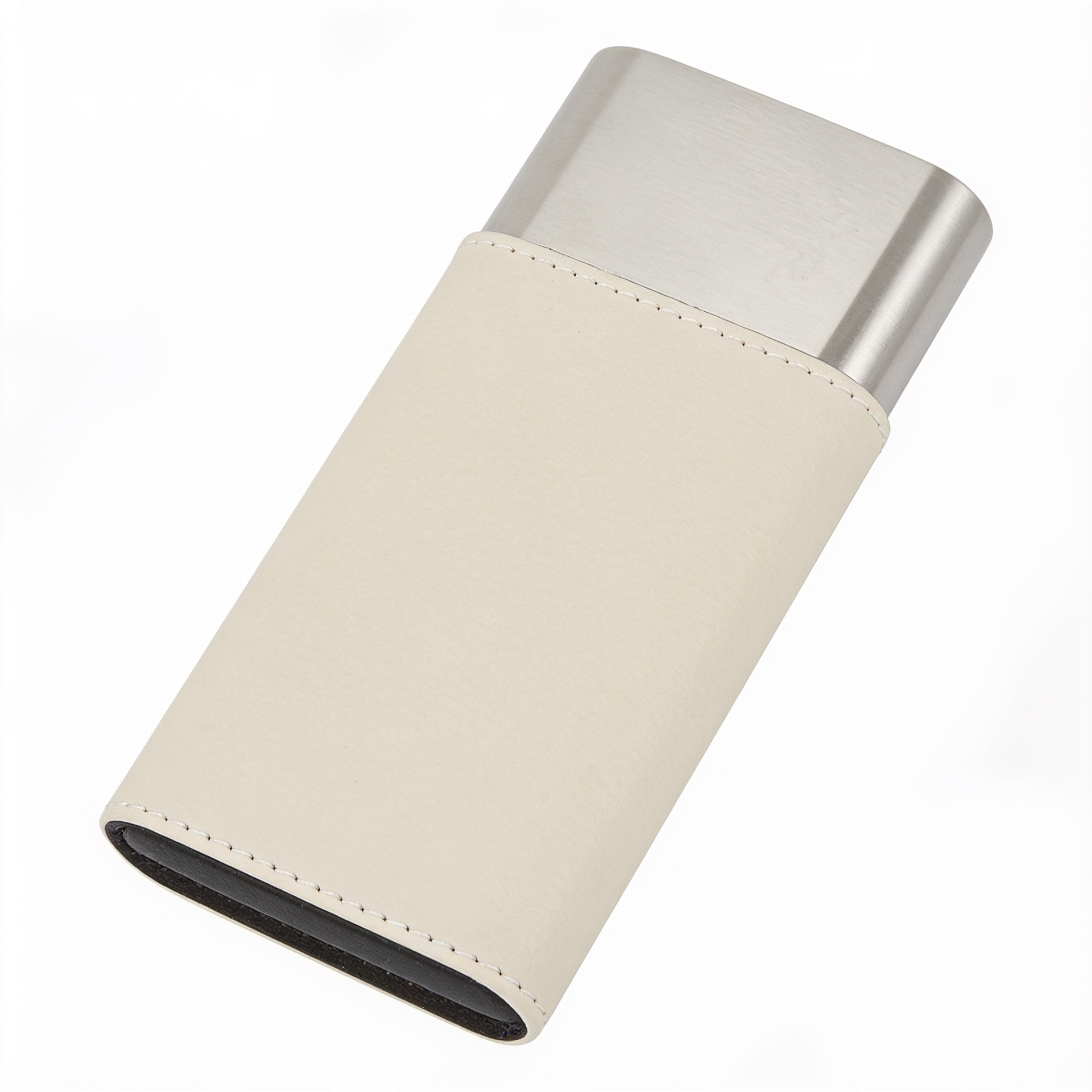 White Leatherette Cigar Case with Cutter blank-preview