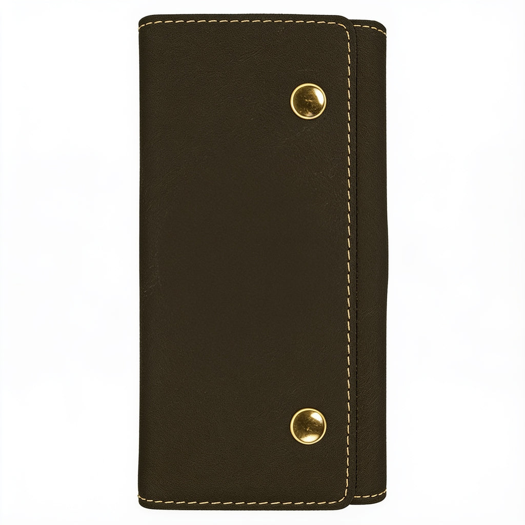 Black/Gold Laserable Leatherette Card & Dice Set blank-preview