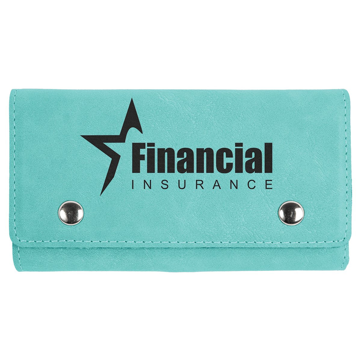 Teal Laserable Leatherette Card & Dice Set