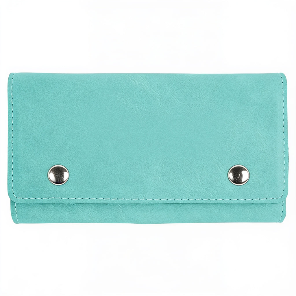 Teal Laserable Leatherette Card & Dice Set blank-preview