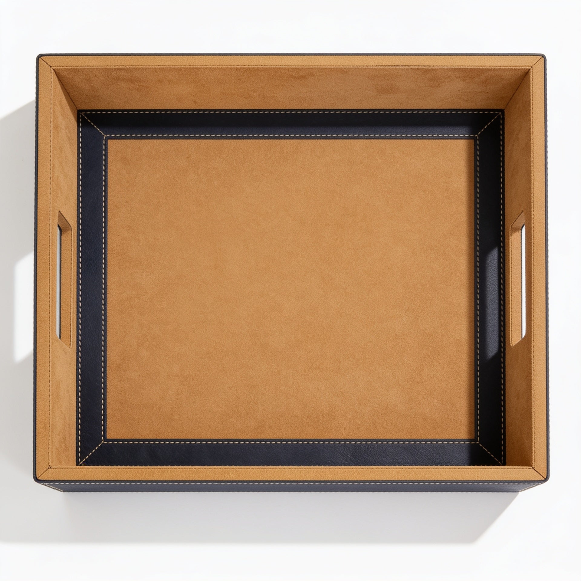 Black/Gold Laserable Leatherette Serving Tray blank-preview-flat