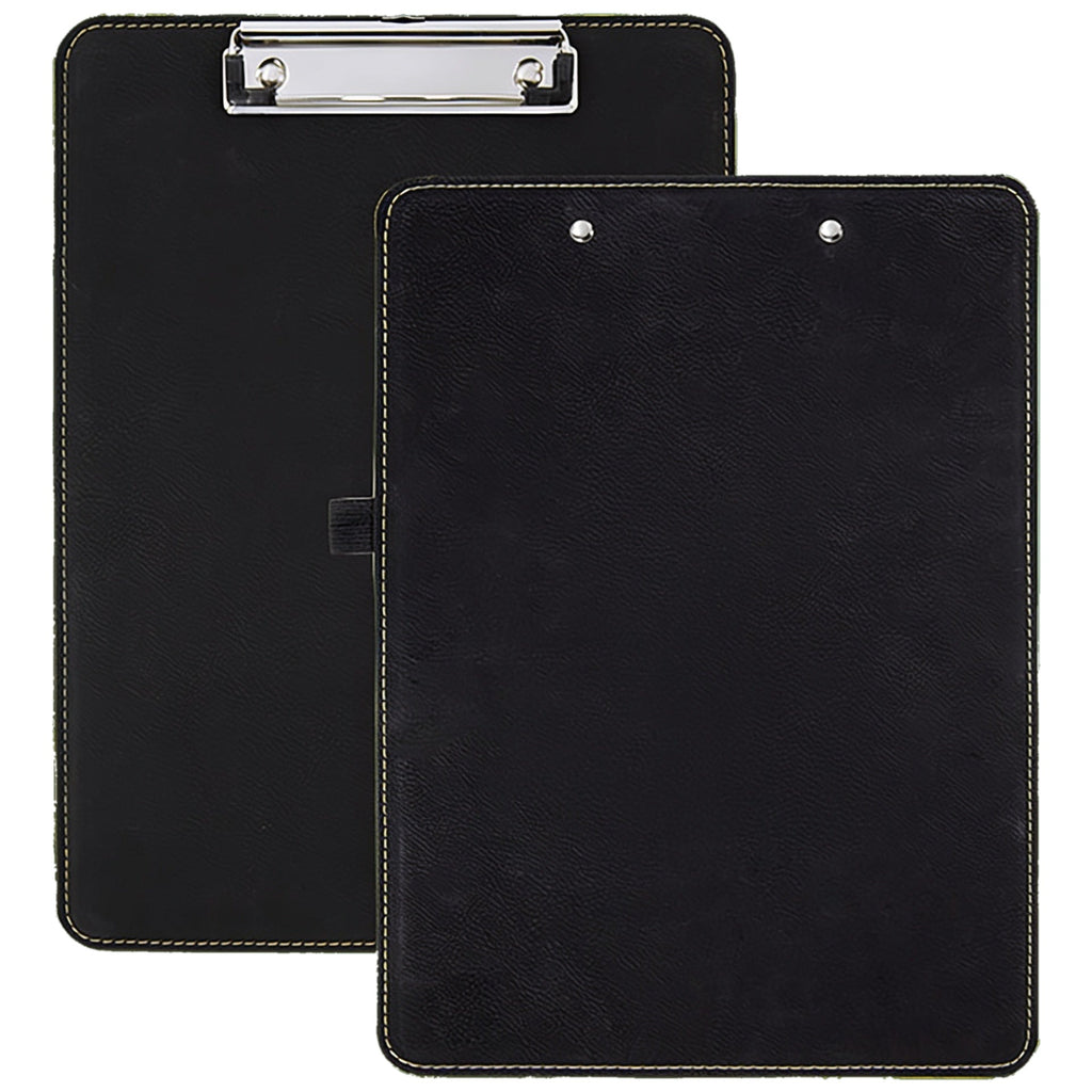 Black/Gold Laserable Leatherette Clipboard blank-preview