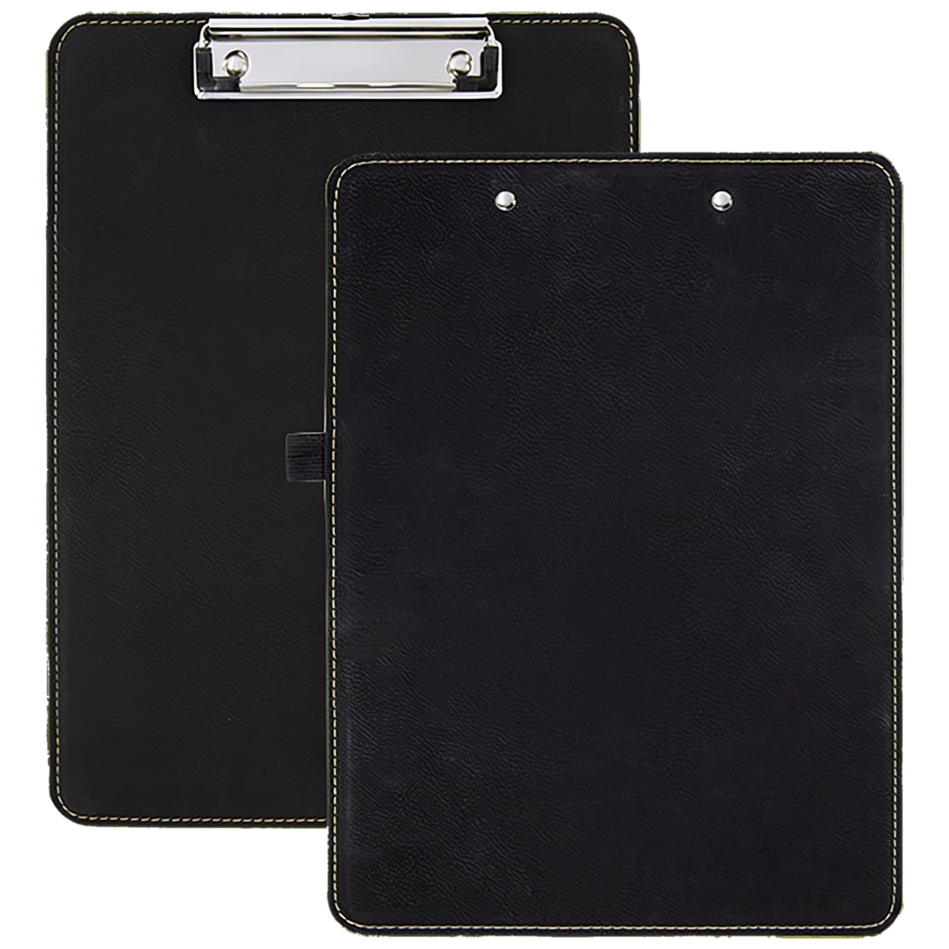 Black/Gold Laserable Leatherette Clipboard blank-preview