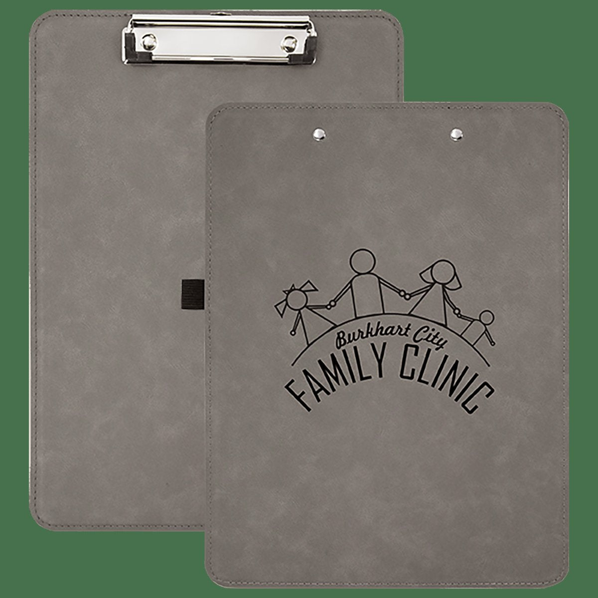 Gray Laserable Leatherette Clipboard