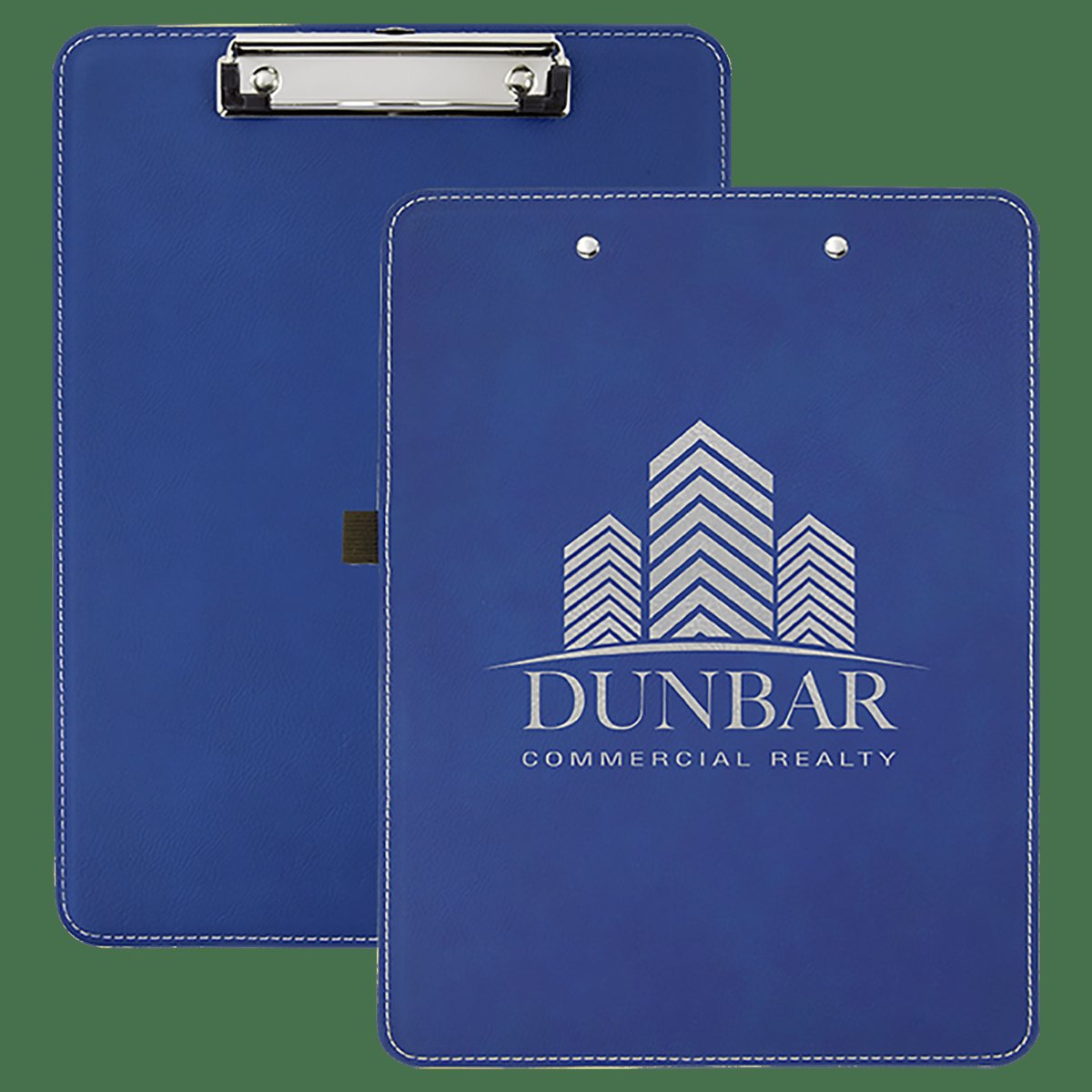 Blue/Silver Laserable Leatherette Clipboard