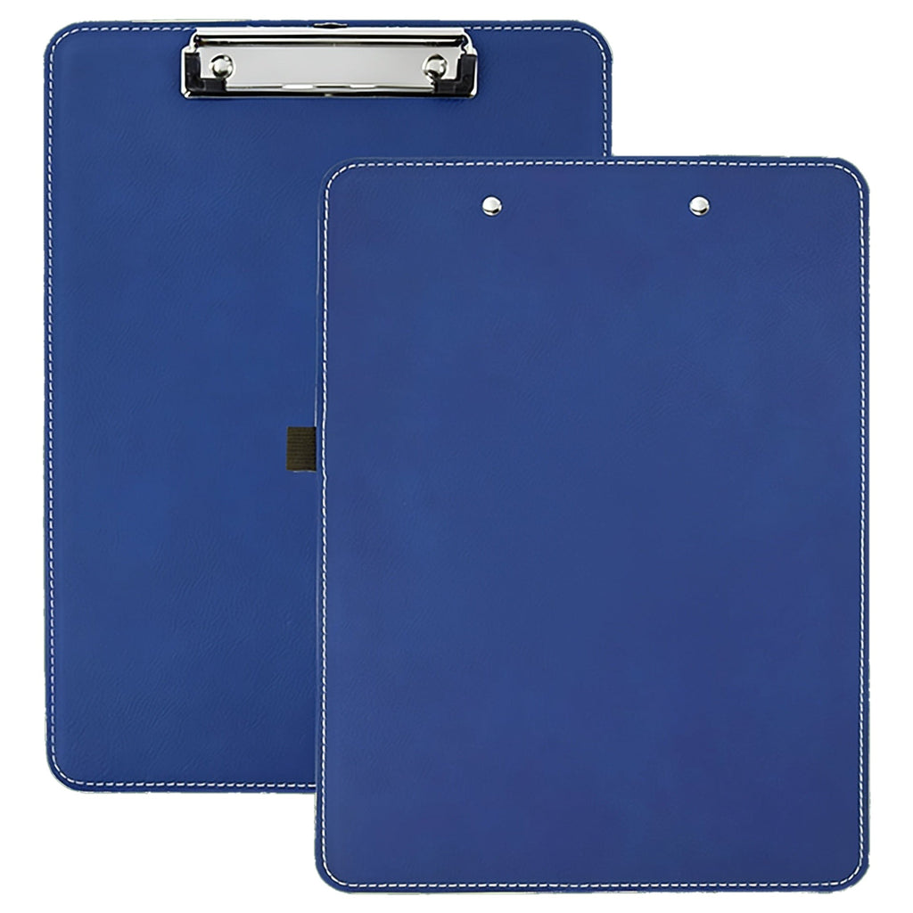 Blue/Silver Laserable Leatherette Clipboard blank-preview