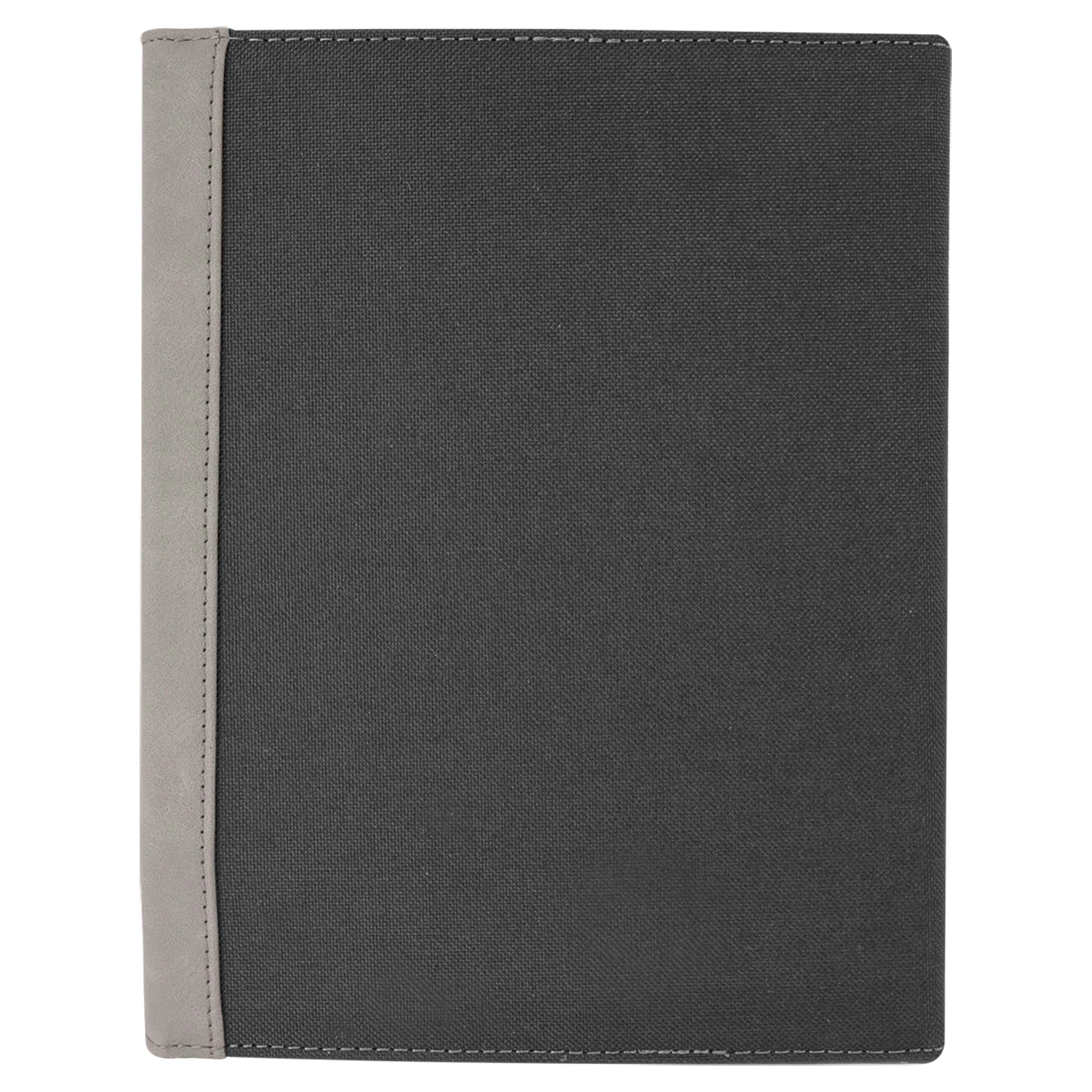 Black with Gray/Black Leatherette Canvas Portfolio with Notepad