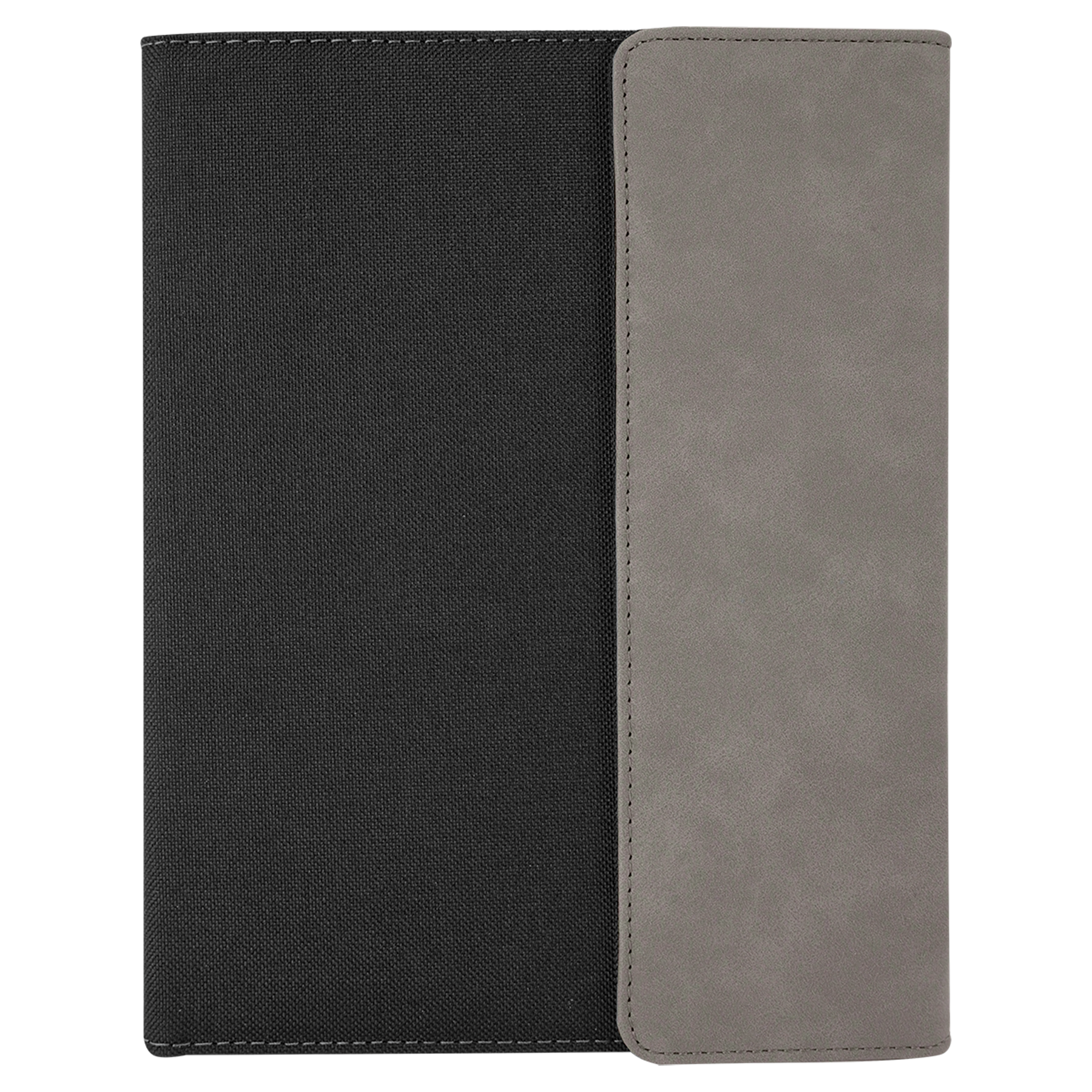 Black with Gray/Black Leatherette Canvas Portfolio with Notepad blank-preview