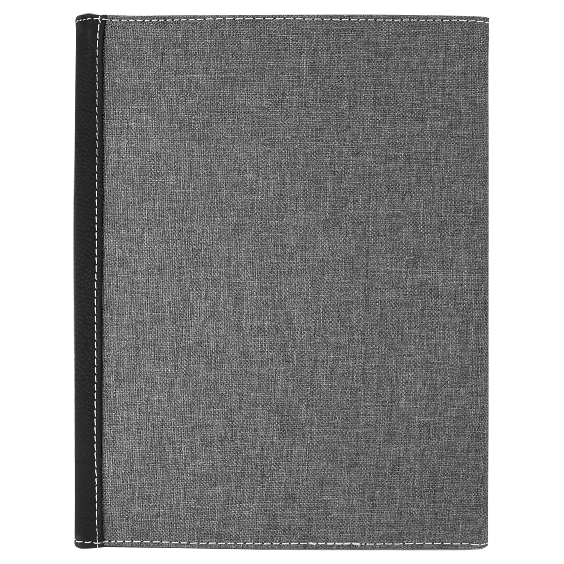Gray with Black/Silver Leatherette Canvas Portfolio with Notepad