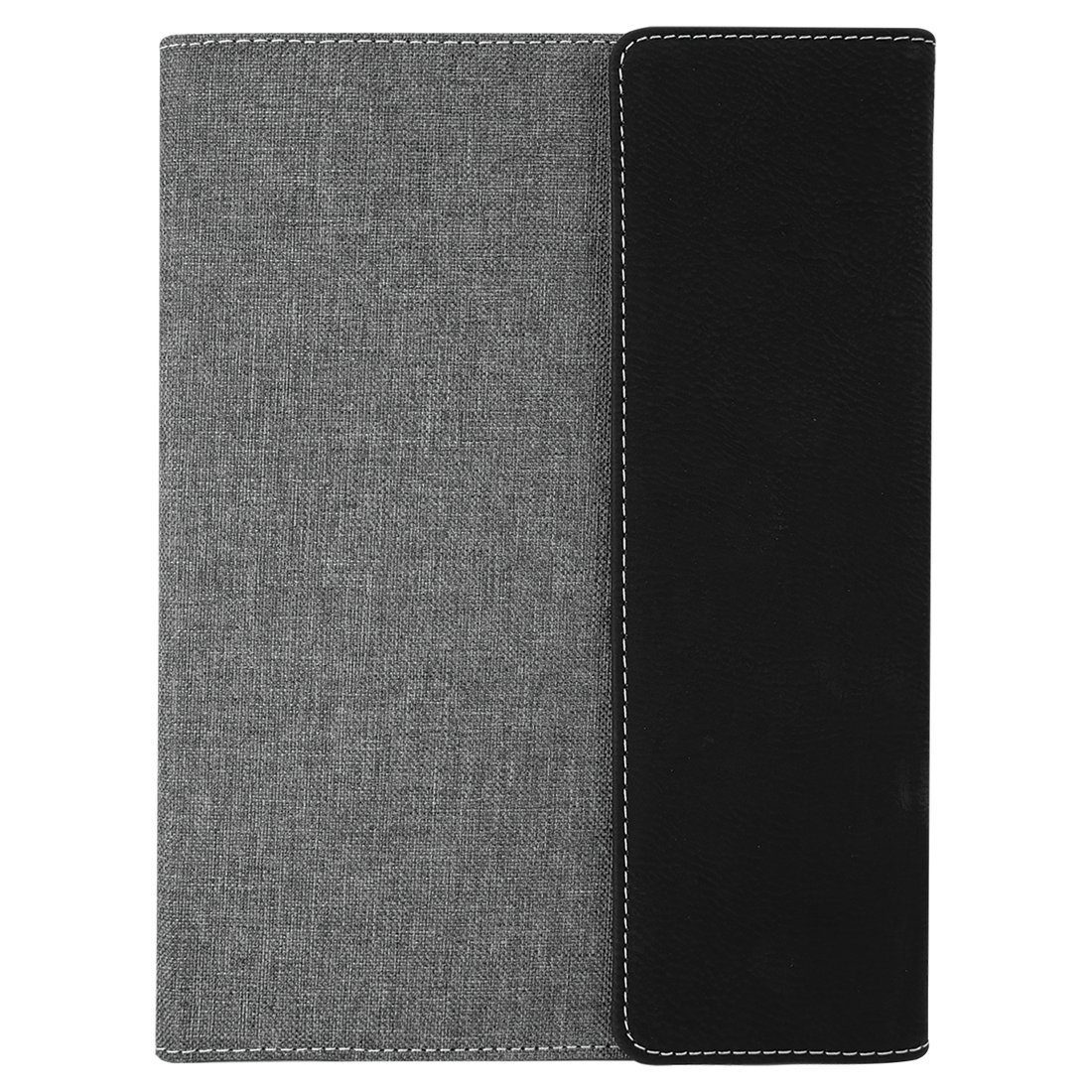 Leatherette / Canvas Portfolio with Notepad – Black (Silver) / Medium preview
